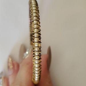 Vintage costume jewelry- gold with pearls